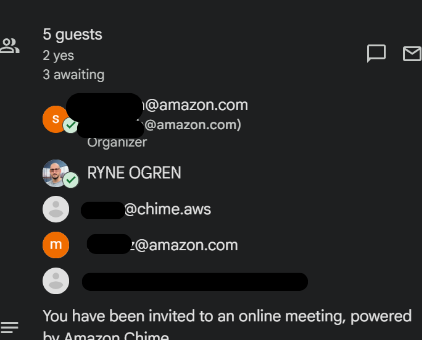 Booked meeting invite