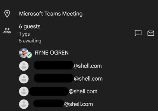 Booked meeting invite